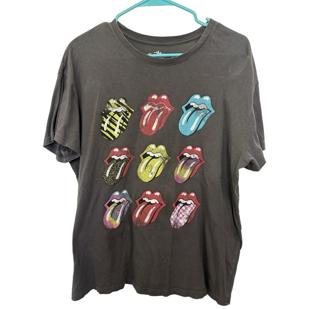 Rolling Stones Short Sleeve Graphic T-Shirt Size Large Band Tee Grunge Festival